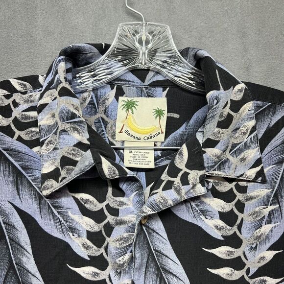 Banana‎ Cabana Shirt Mens XL Short Sleeve Button Up Beach Wear 100% Silk - Picture 5 of 10
